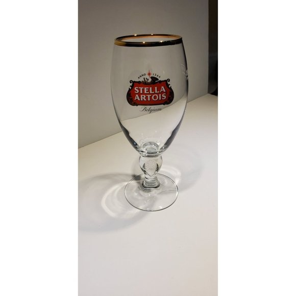 New Stella Artois Belgium Beer Glass 40cl 13oz  Gold Rim Item 100-903-430FSB-PS - Picture 1 of 5
